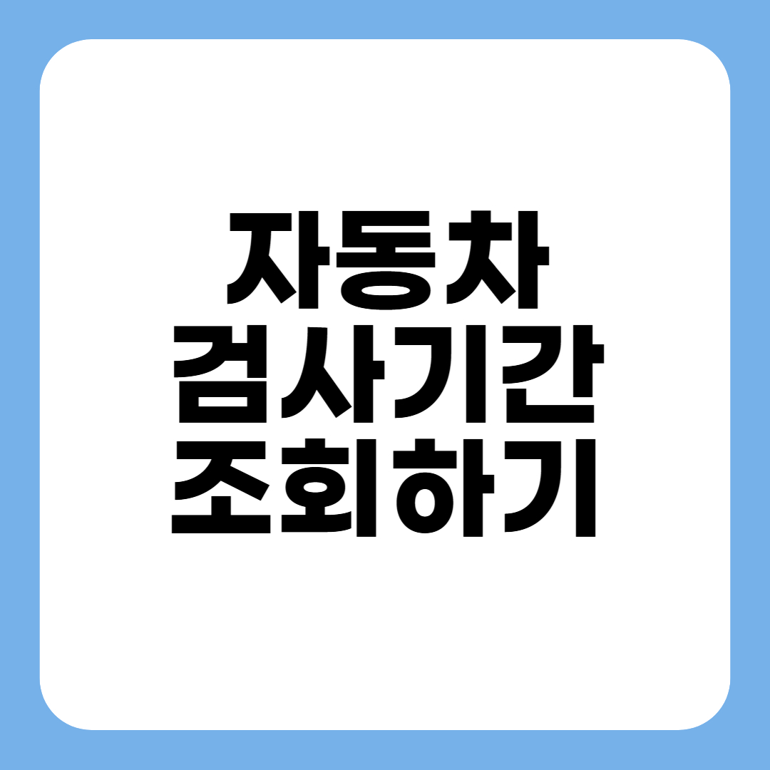 자동차검사기간 조회✅