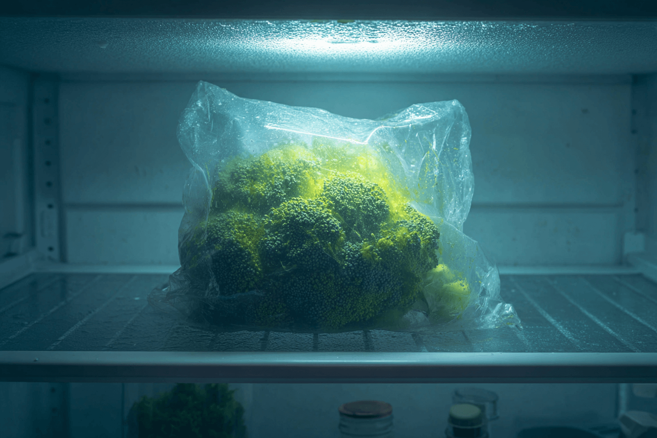 비닐에-담겨-냉장고에-보관중인-브로콜리