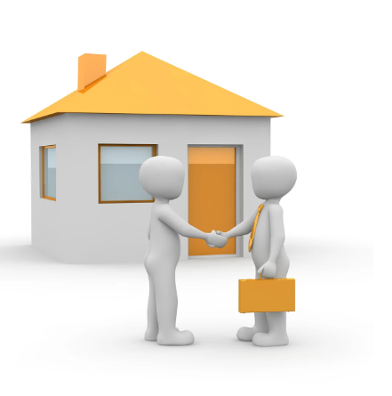 집이미지와 악수하는 두사람