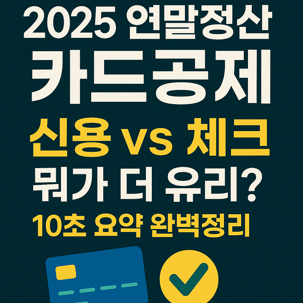 2025 연말정산 카드공제, 진짜 돈 되는 사용순서 단 하나! (신용 vs 체크 완전정복)