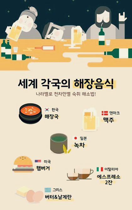 세계각국 해장 음식 홍보 이미지