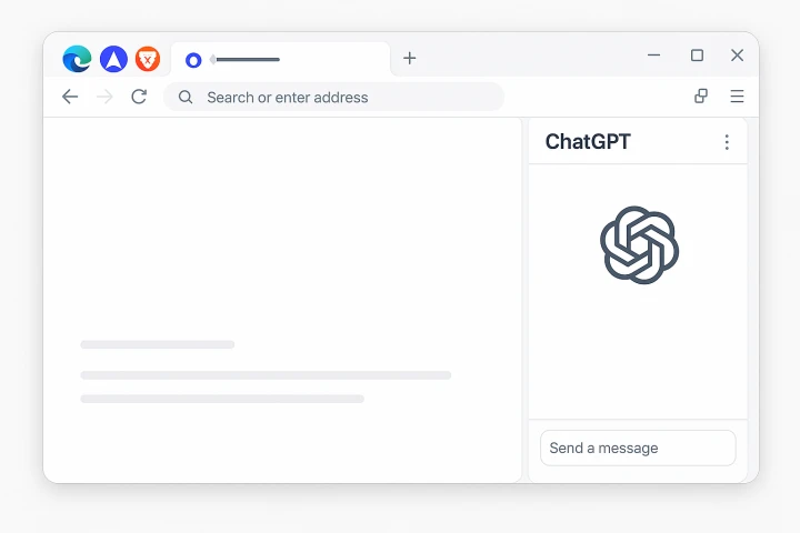 ChatGPT와 브라우저 통합 개요 일러스트