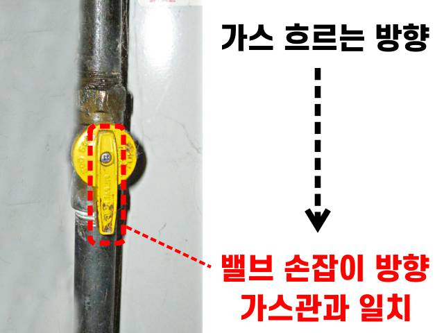보일러 중간밸브 열림닫힘 가스레인지 중간밸브