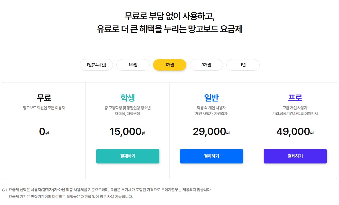 망고보드 요금제
https://forest-of-violet.co.kr