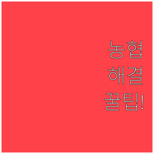 농협은행 앱 로그인 오류 원인과 해결..