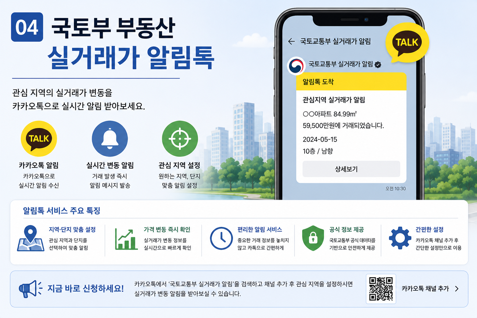 국토부 부동산 실거래가 알림톡