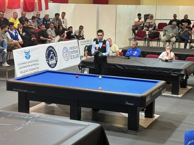 브락 하스하스- U25 3쿠션 유럽 챔피언십 대회 경기모습 (출처 : CEB)