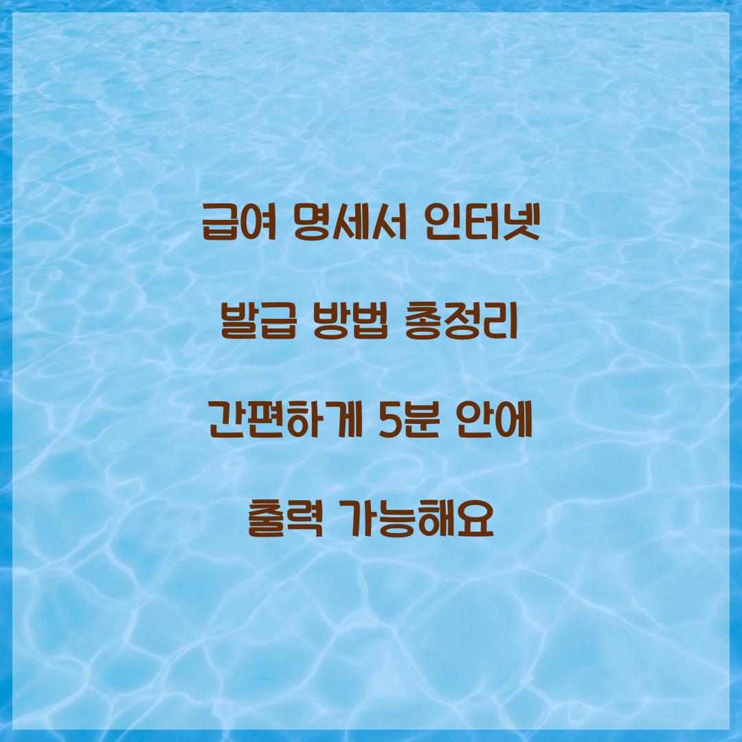 급여 명세서 인터넷 발급
