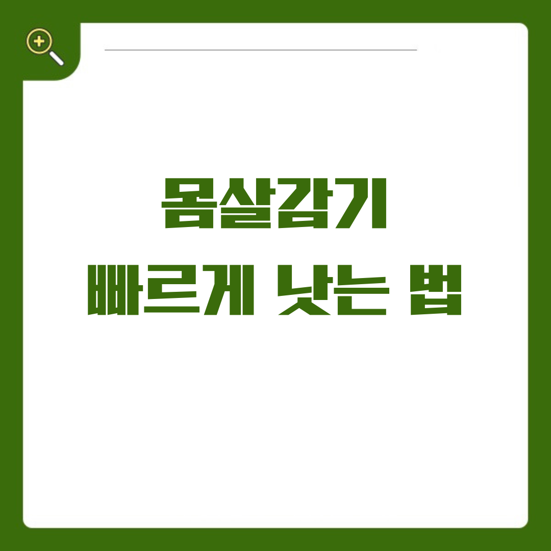 몸살 감기, 이제 그만! 빠르게 낫는 법 총정리
