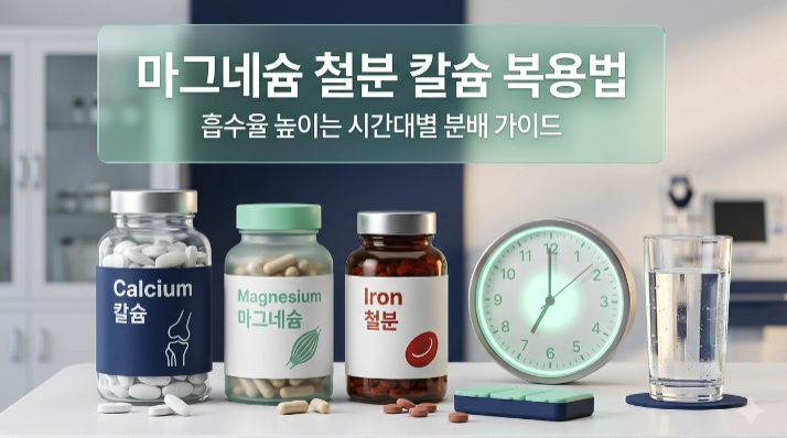 마그네슘, 철분, 칼슘 같이 먹으면 흡수 안 될까? 시간대별 똑똑한 분배법