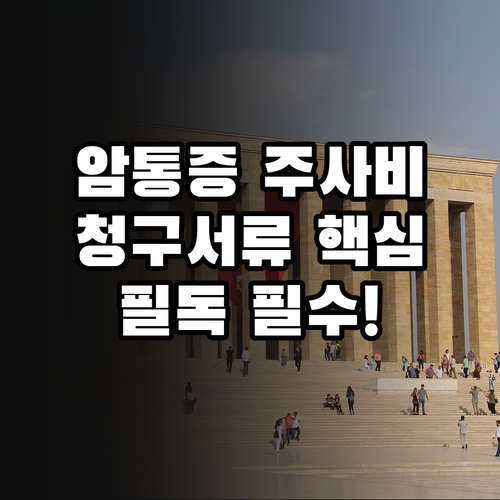 암 환자 통증 조절 주사 비용 및 보..