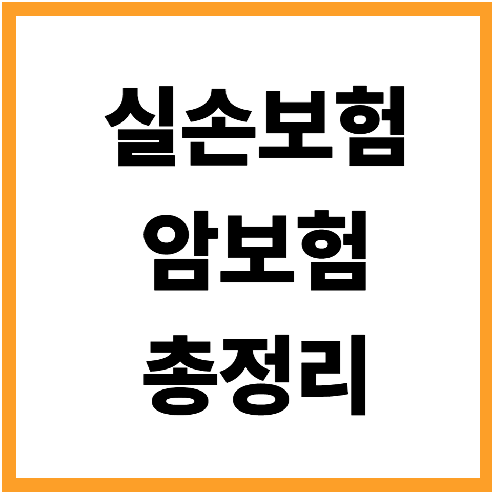실손보험 암보험 차이 조합법 의료비 절감
