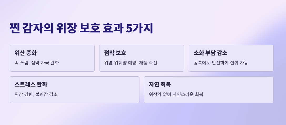 찐 감자의 위장 보호 효과 5가지