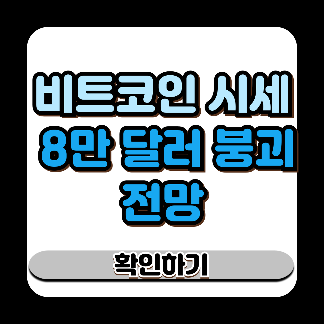 비트코인 시세 8만 달러 붕괴 전망