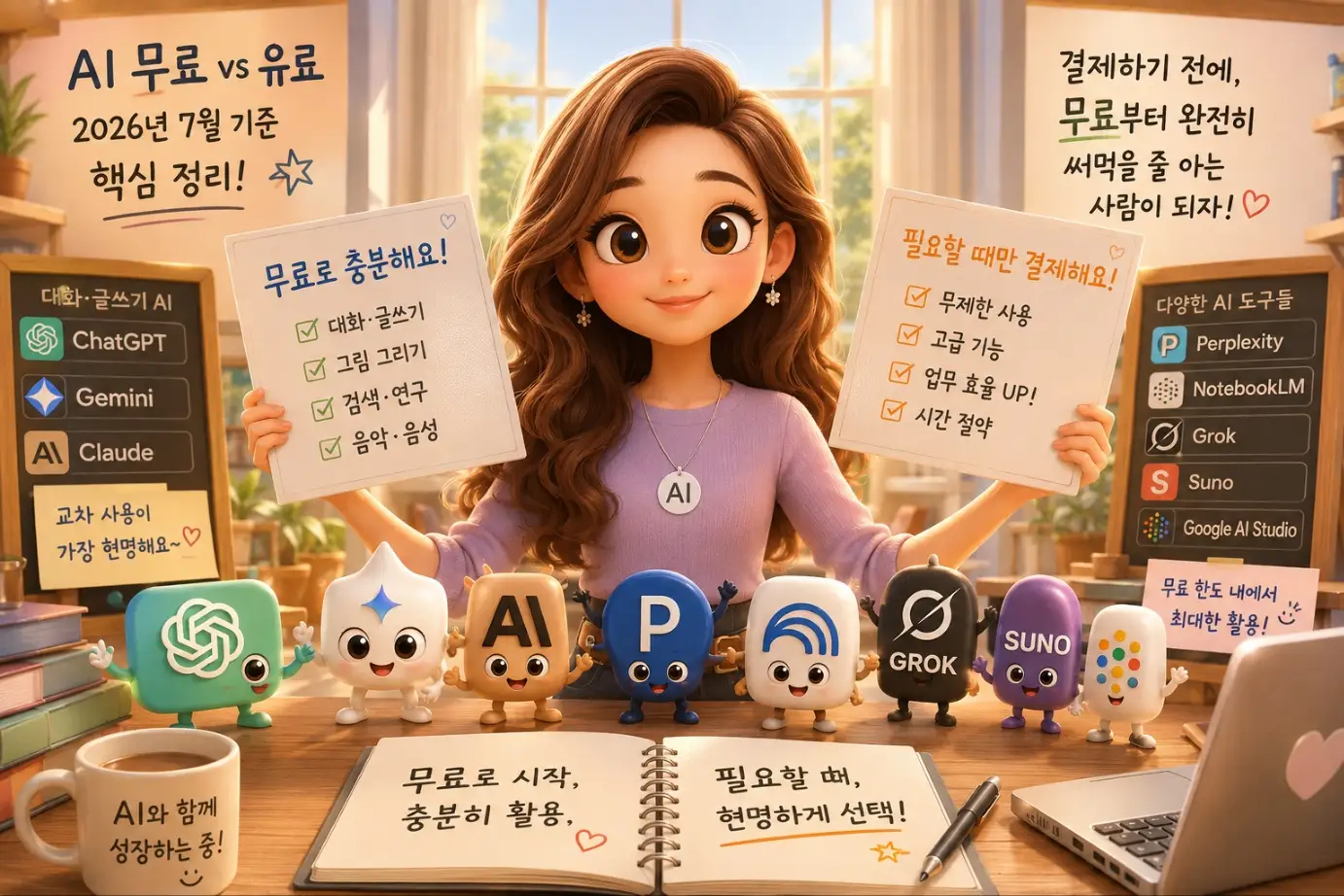 AI 툴 무료 vs 유료, 2026년 7월 기준 총정리 AI 활용 이미지