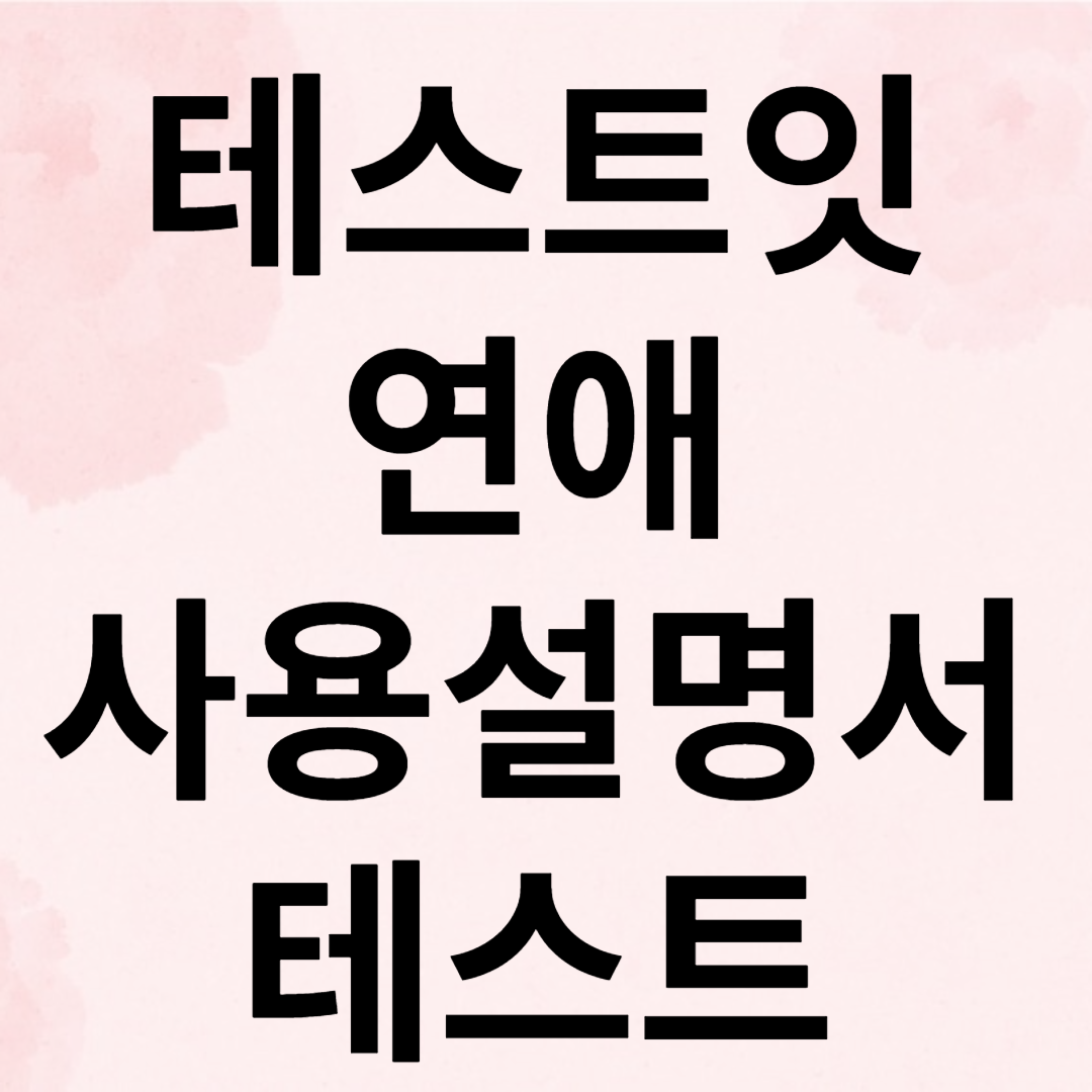 테스트잇 연애 사용설명서 테스트