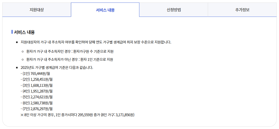 부양가족생활보호비 지원방법