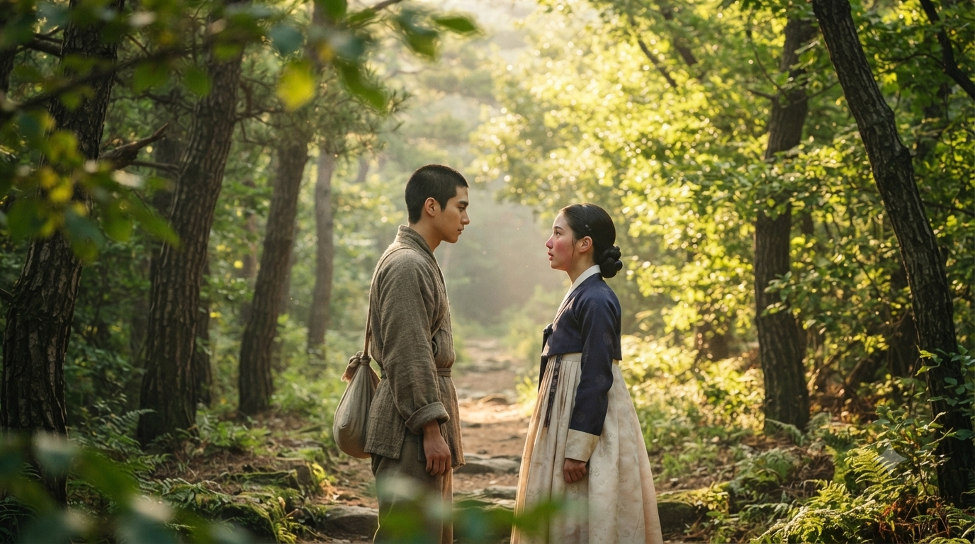 김종서의 손자와 세조의 딸이 만나는 장면의 상상도