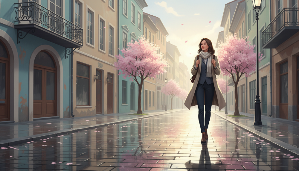 변덕스러운 3월 유럽 날씨에 완벽하게 대비한 레이어드 룩 여행자