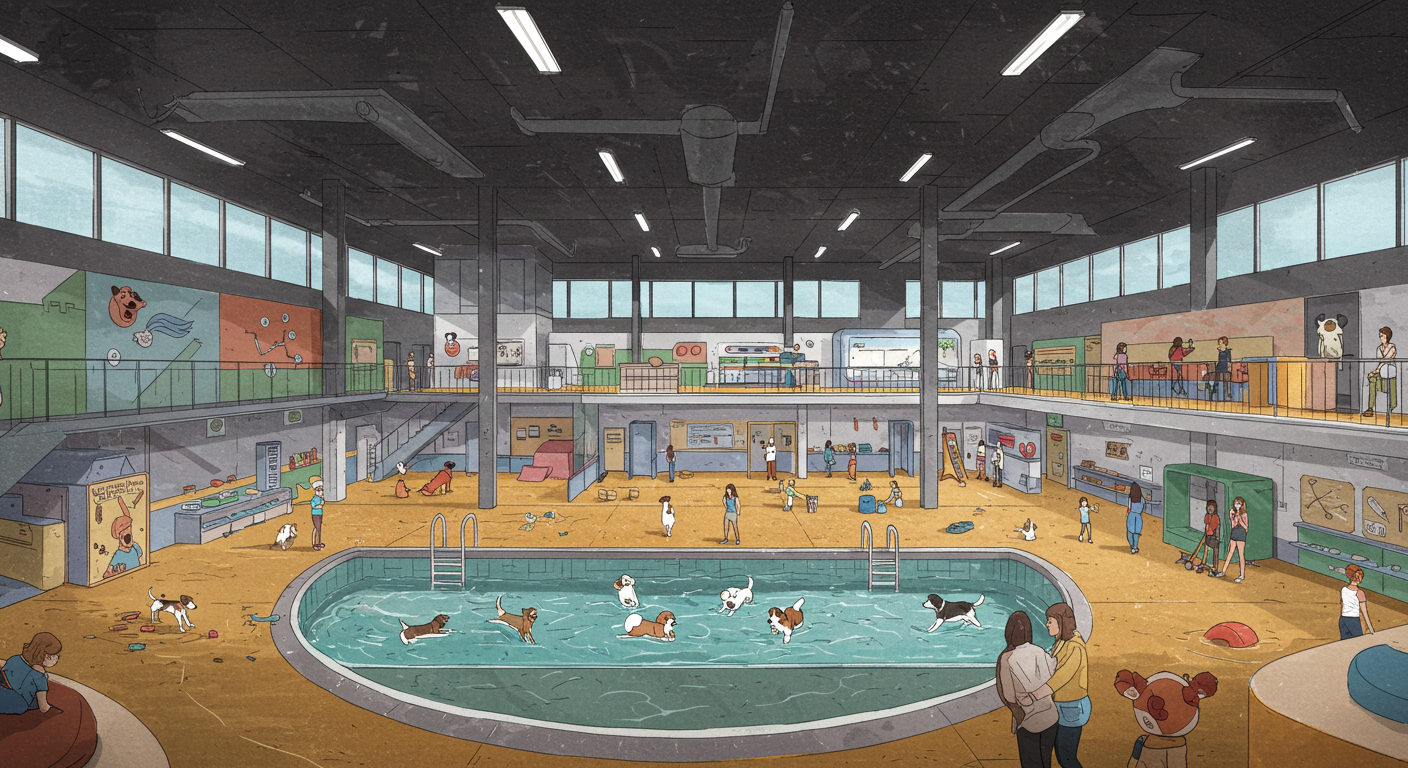 수영장 · 훈련장 · 카페가 갖춰진 도그랜드 복합 문화공간 전경