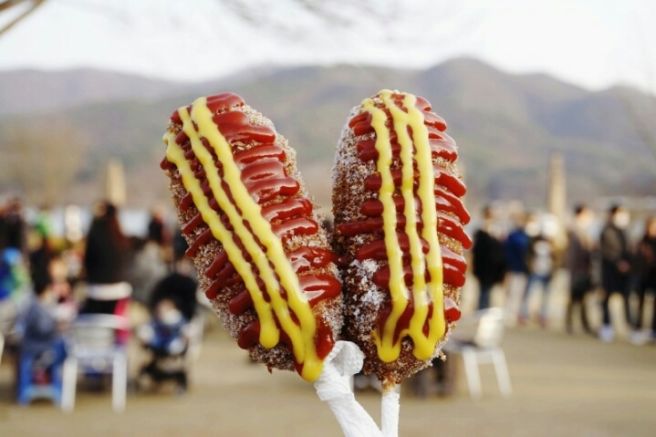 두물머리 유명한 연핫도그 사진