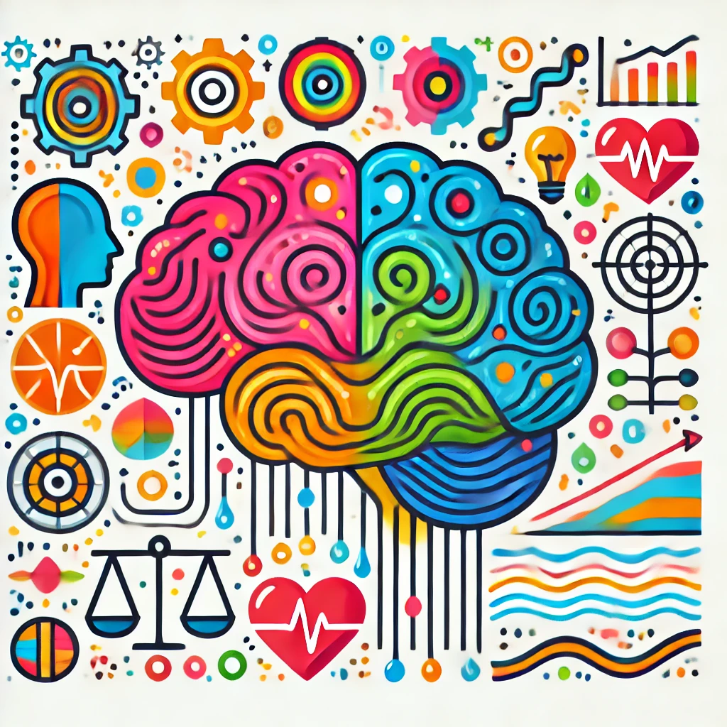 정서 조절 능력과 뇌 구조의 관계를 픽토그램화 시킨 이미지