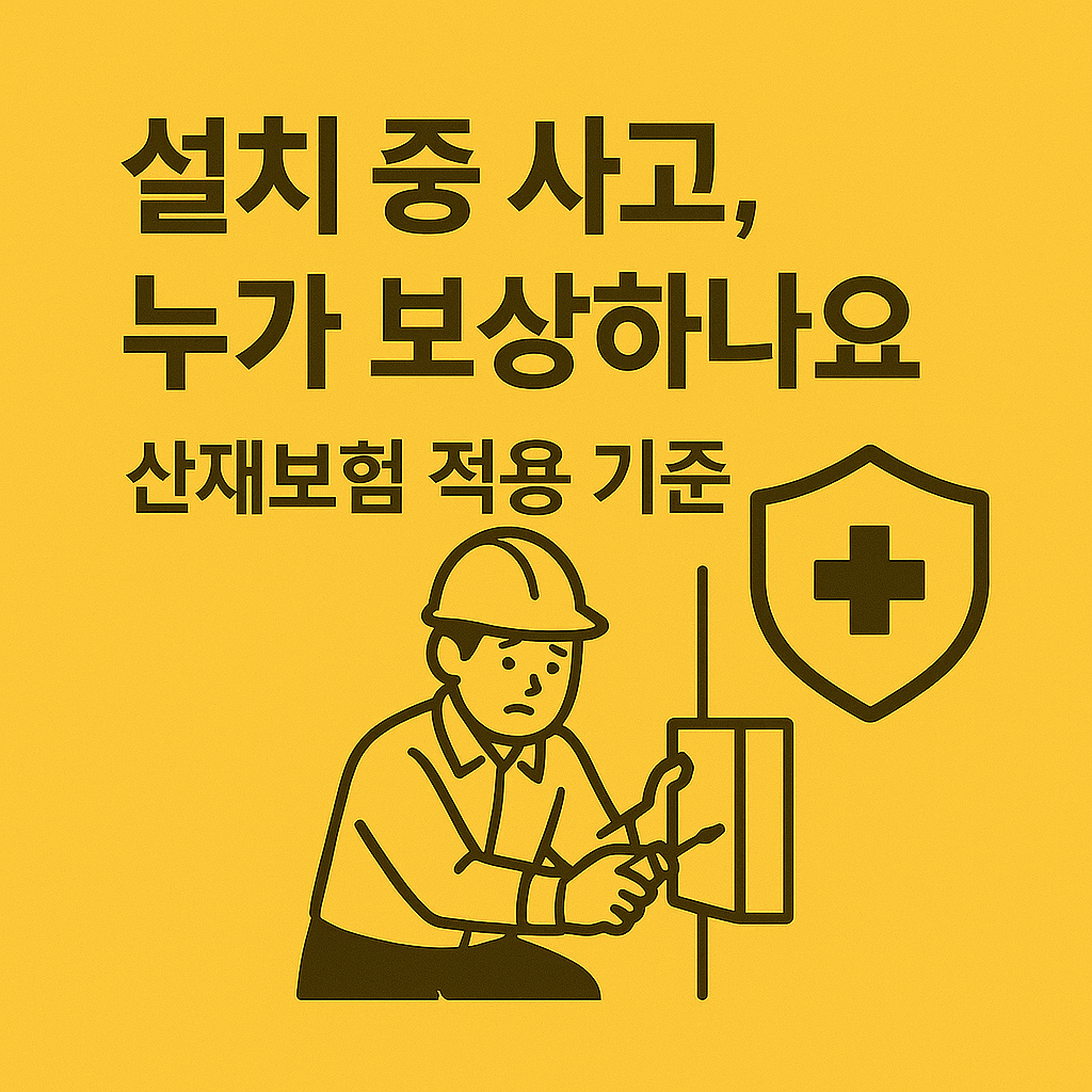 설치 중 사고, 누가 보상하나요? 산재보험 적용 기준