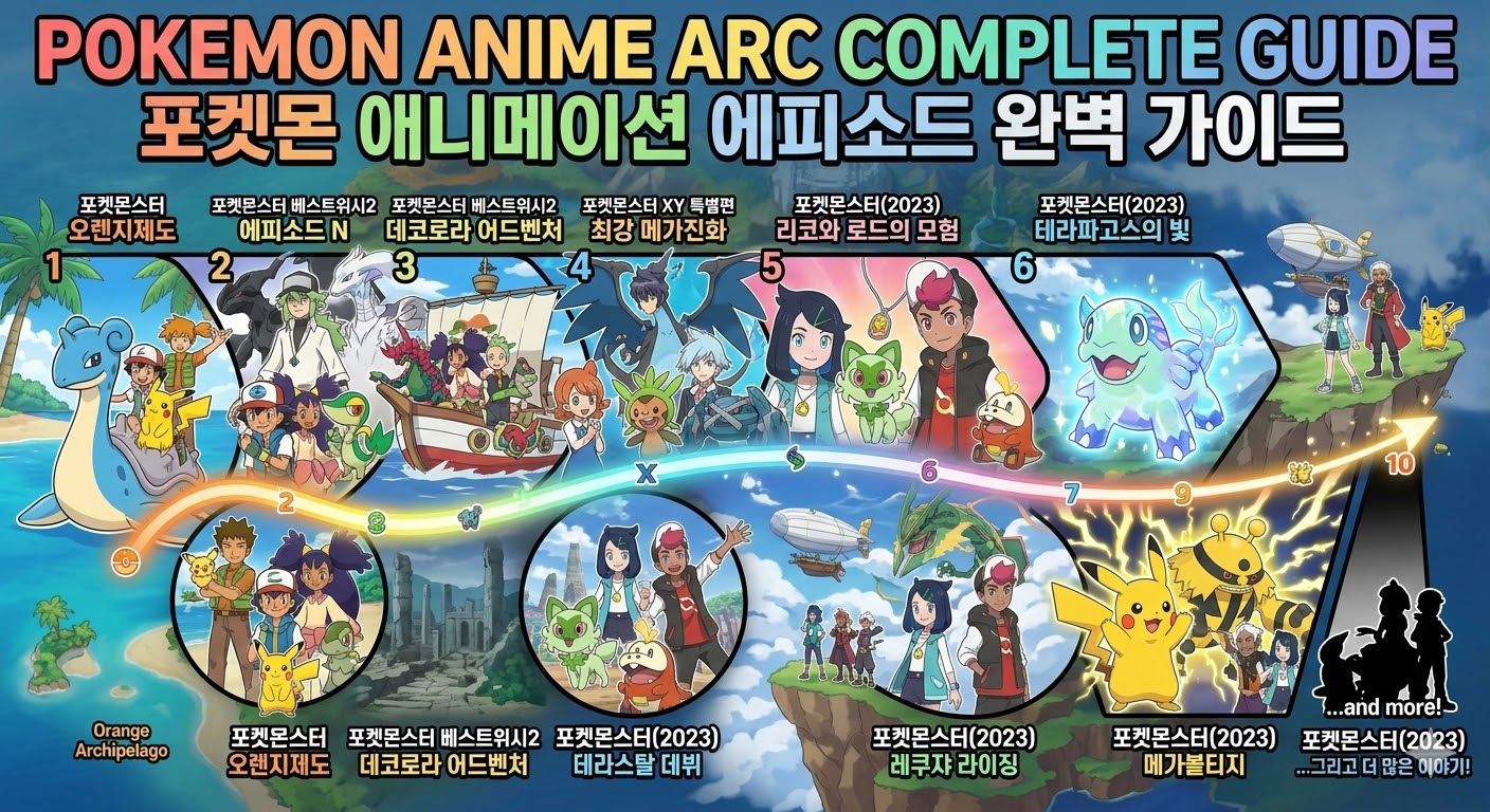 포켓몬스터 오렌지제도
포켓몬스터 베스트위시2 에피소드 N
포켓몬스터 베스트위시2 데코로라 어드벤처
포켓몬스터 XY 특별편 최강 메가진화
포켓몬스터(2023) 내부 구간명인 리코와 로드의 모험, 테라파고스의 빛, 테라스탈 데뷔, 레쿠쟈 라이징, 메가볼티지