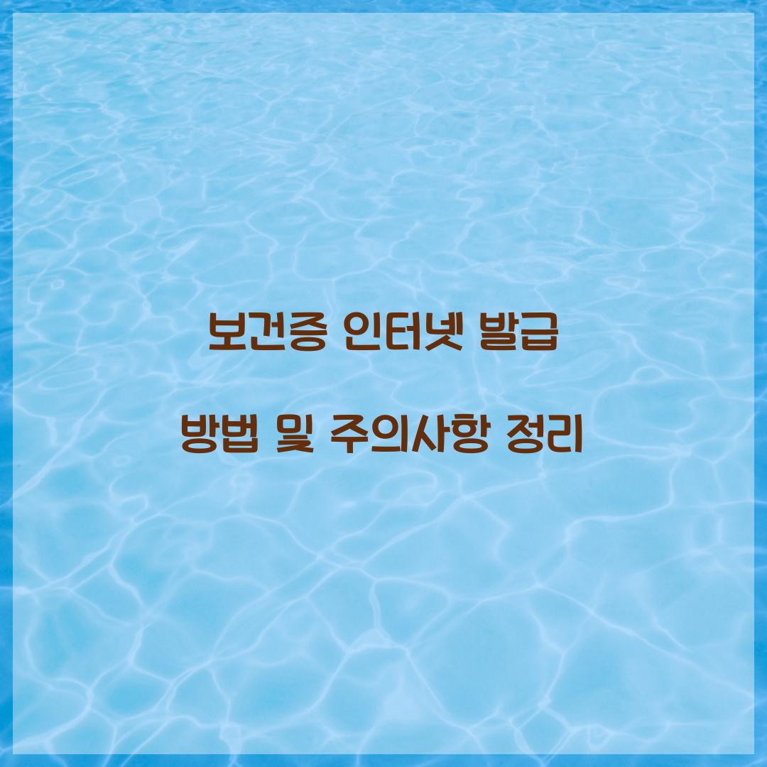 보건증 인터넷 발급