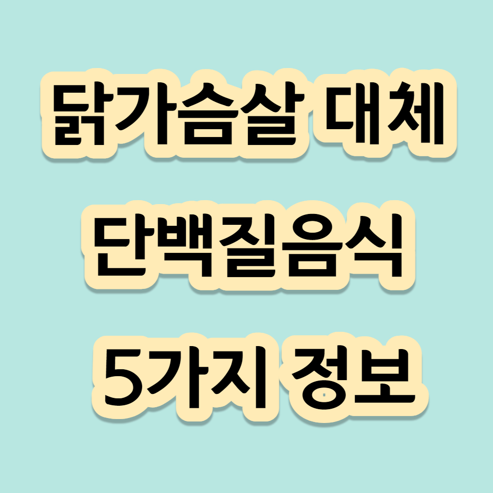 닭가슴살 대체 단백질음식 5가지 정보