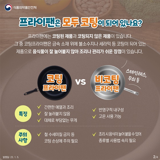 코팅 프라이팬 사용방법