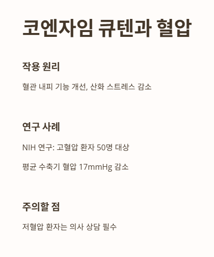 코엔자임 큐텐과 혈압