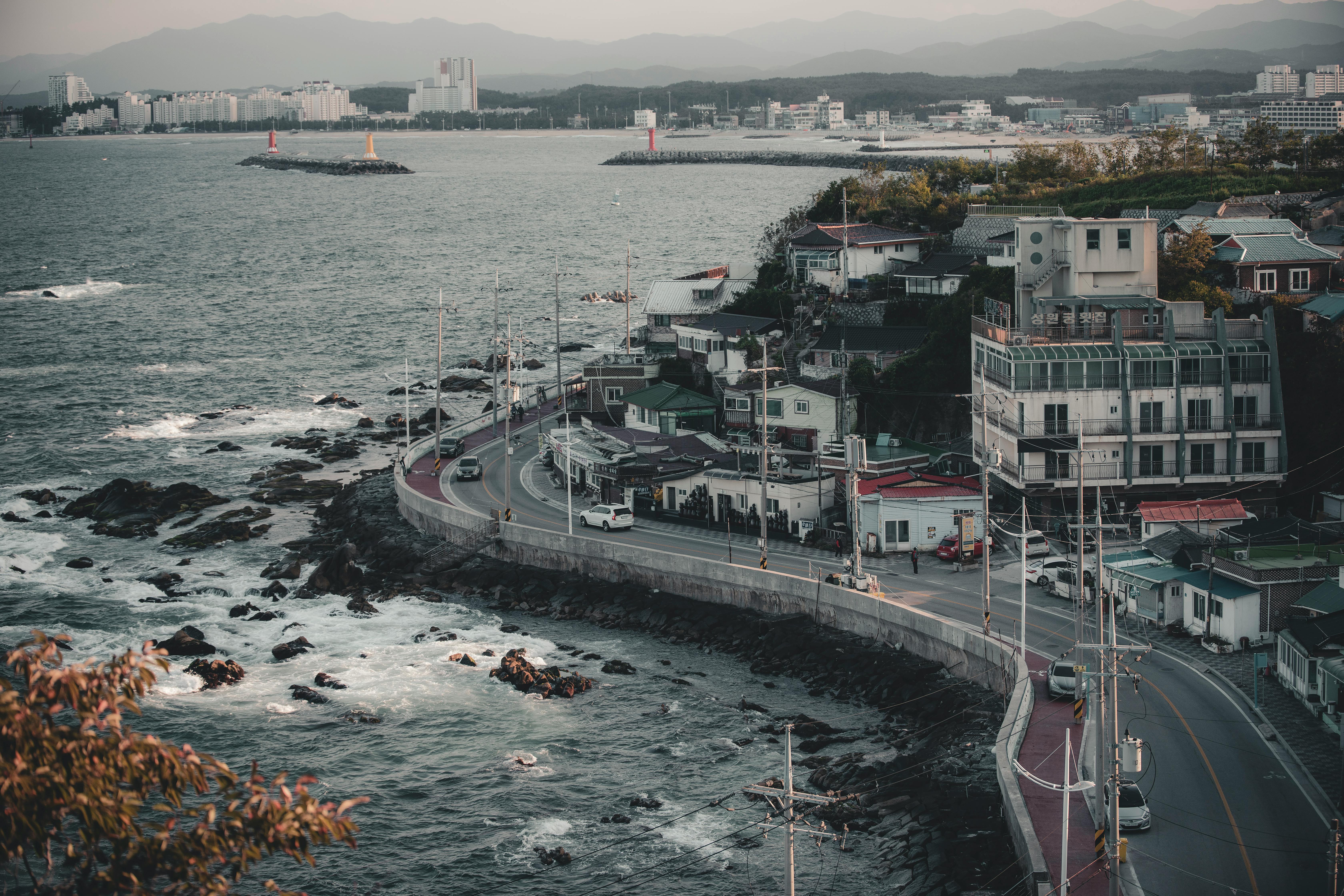 강릉 해변 드라이브코스 부감샷