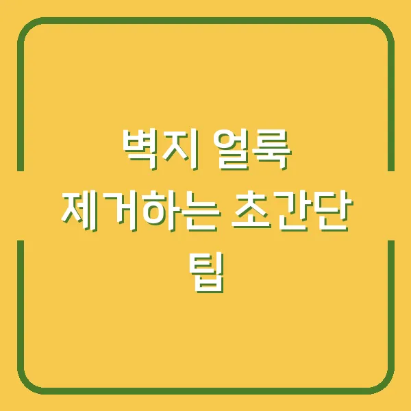 벽지 얼룩 제거하는 초간단 팁