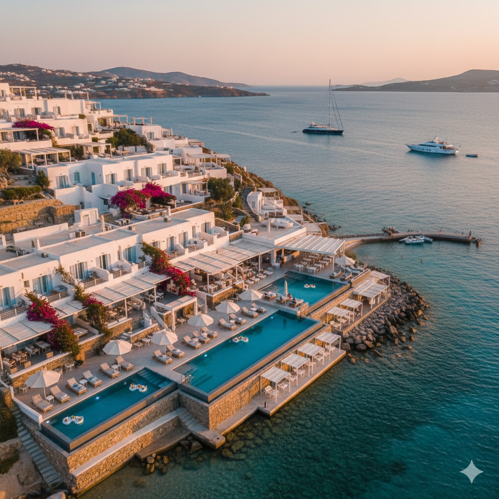그리스 미코노스의 고급 리조트 이미지