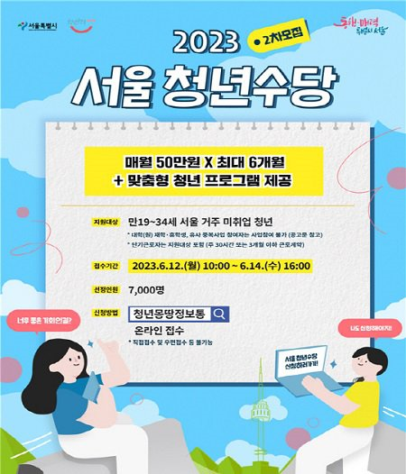2023 서울시 청년수당 2차 모집 공고