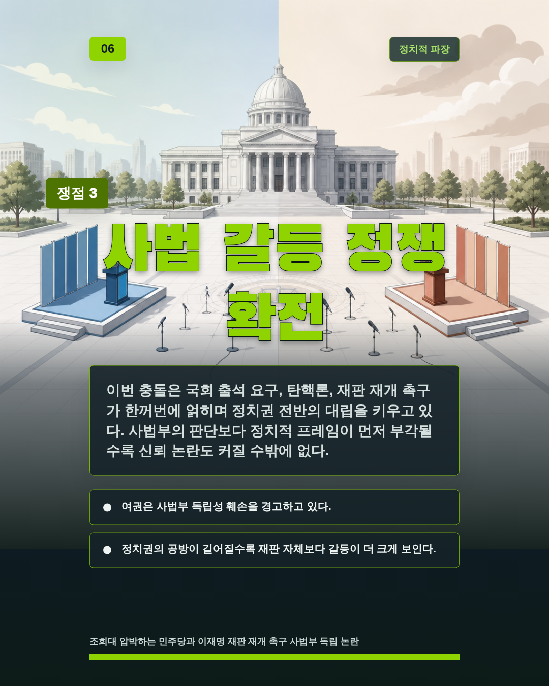 사법 갈등 정쟁 확전