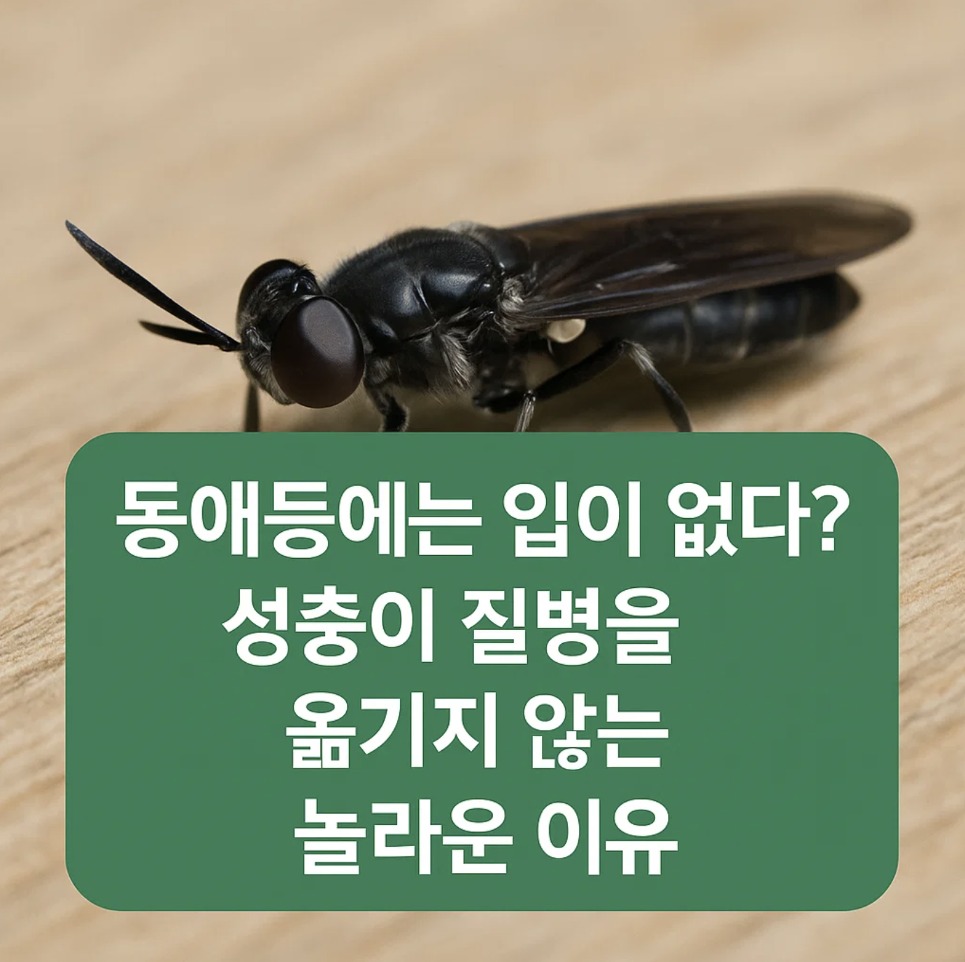 동애등에는 입이 없다? 성충이 질병을 옮기지 않는 놀라운 이유