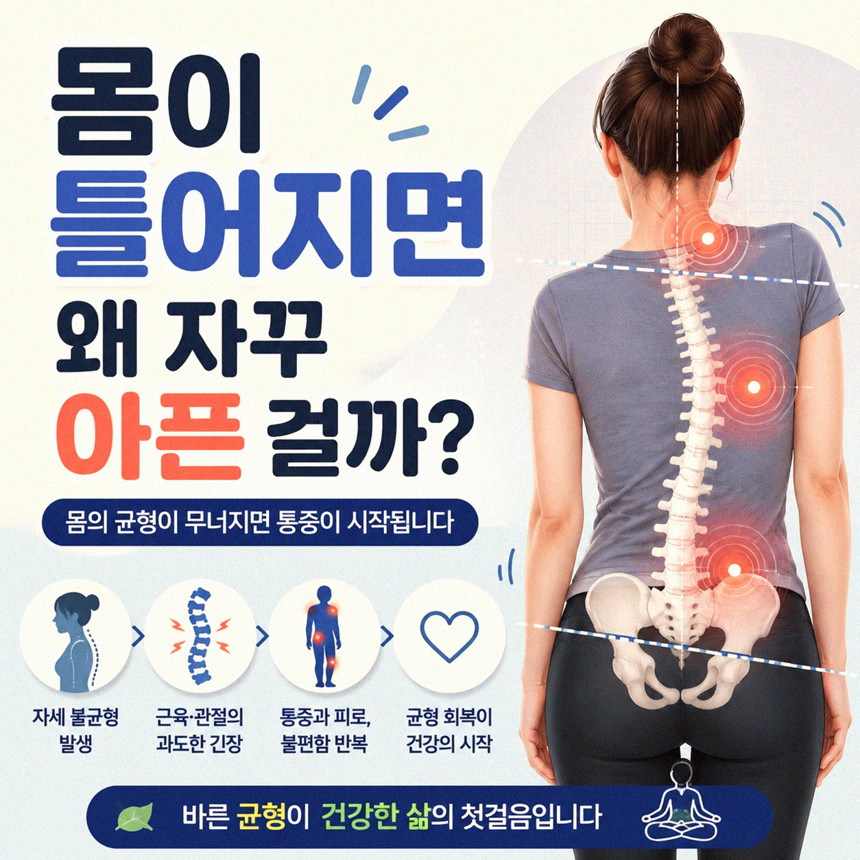 몸의 불균형, 올바른 자세로 만성 통증 덜어낼 수 있을까