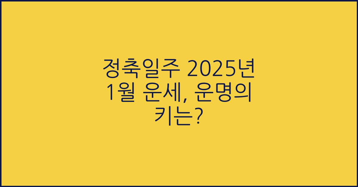 정축일주 2025년 1월 운세