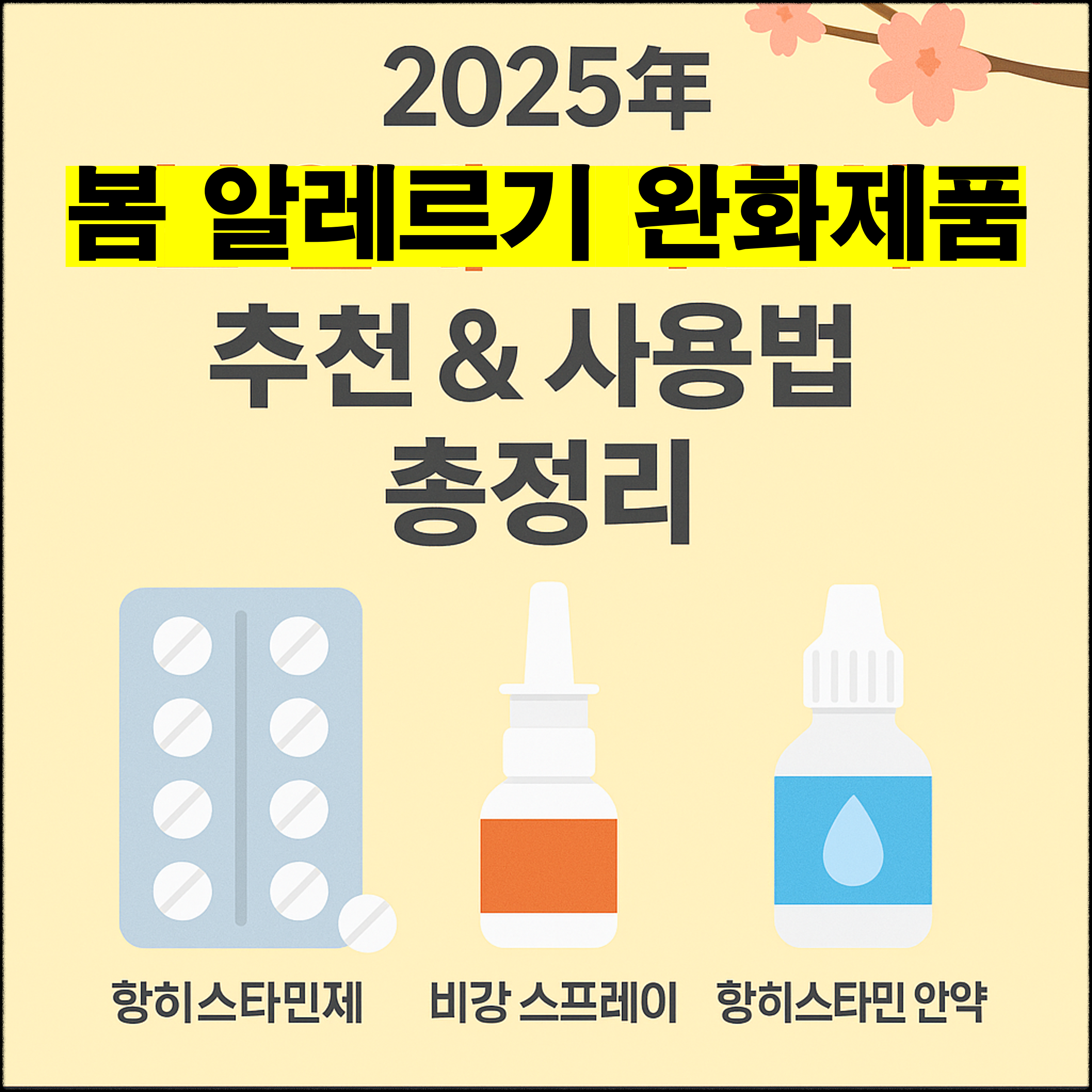 2025년 봄 알레르기 완화제품 추천 &amp; 사용법 총정리