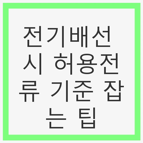 허용 전류의 분류
