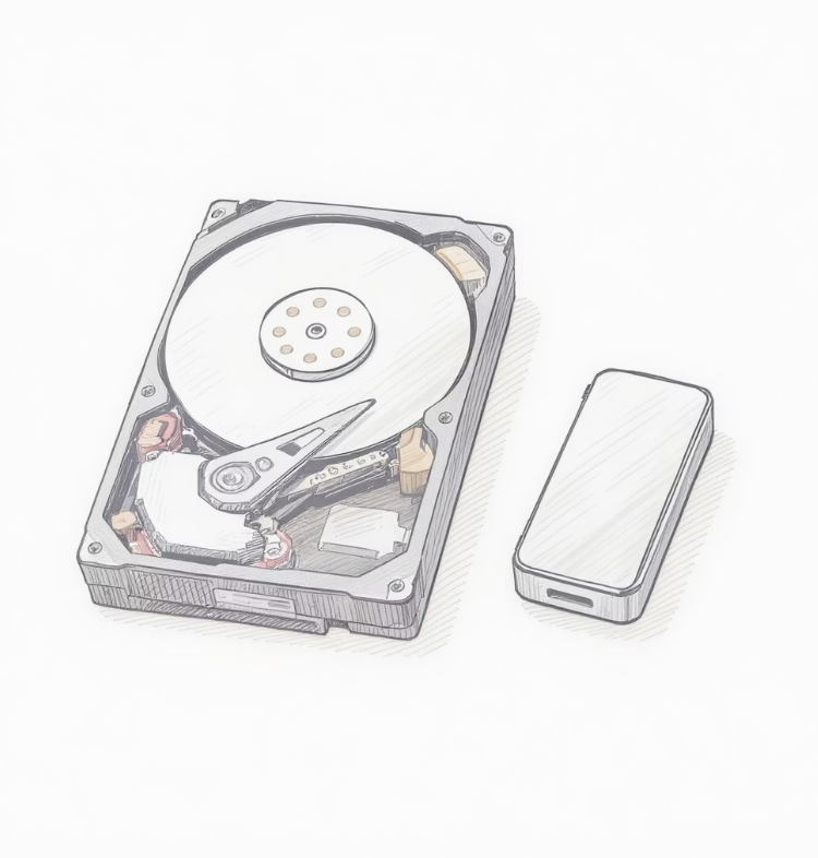 서로 다른 저장 장소에 보관: 2개의 미디어