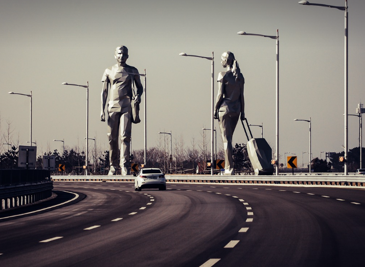인천공항 가는 길 동상