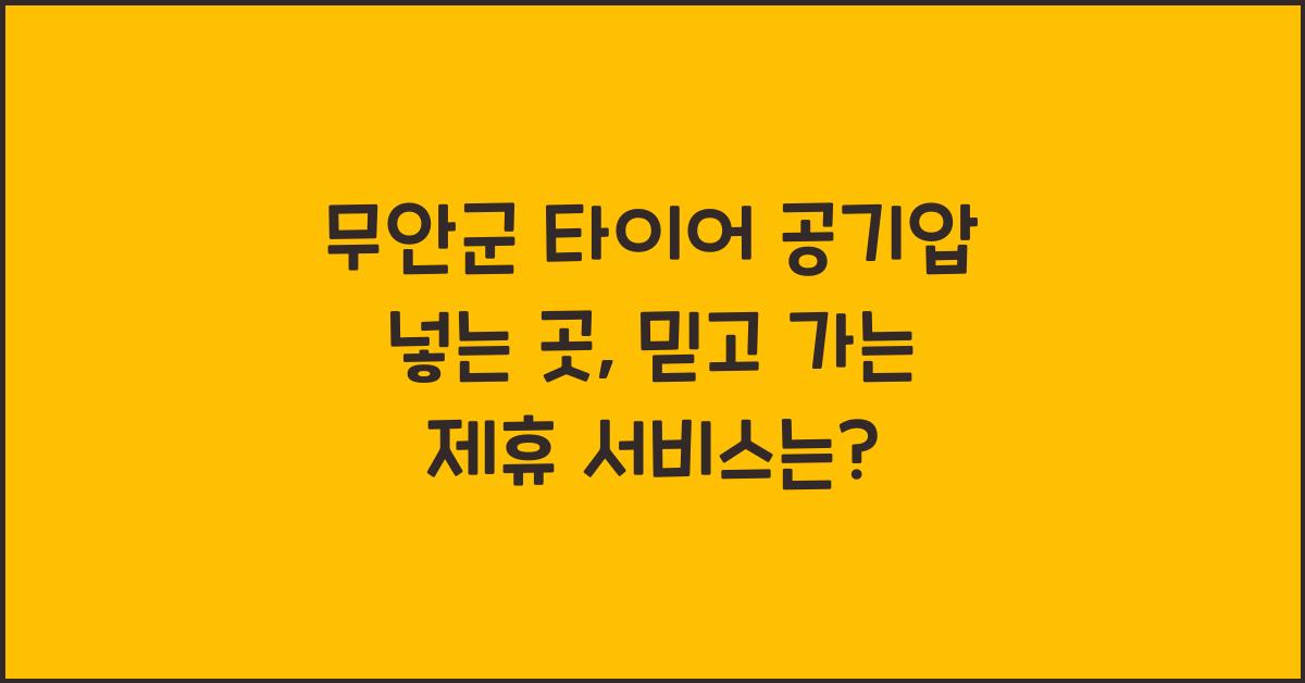 무안군 타이어 공기압 넣는 곳