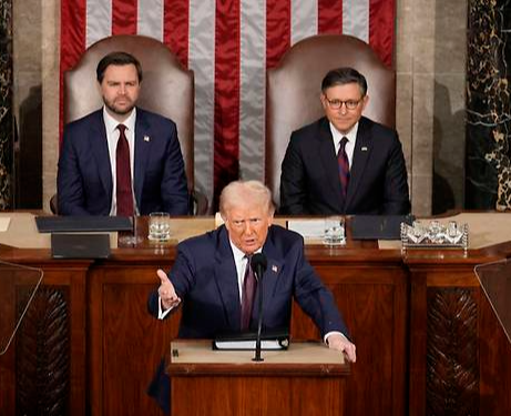 트럼프 연설, 미국 우선주의, 한미 무역, 상호 관세, 광물 협정, 알래스카 천연가스, 반도체 지원 중단, 자동차 산업, 조선업 부활, 러시아-우크라이나 전쟁