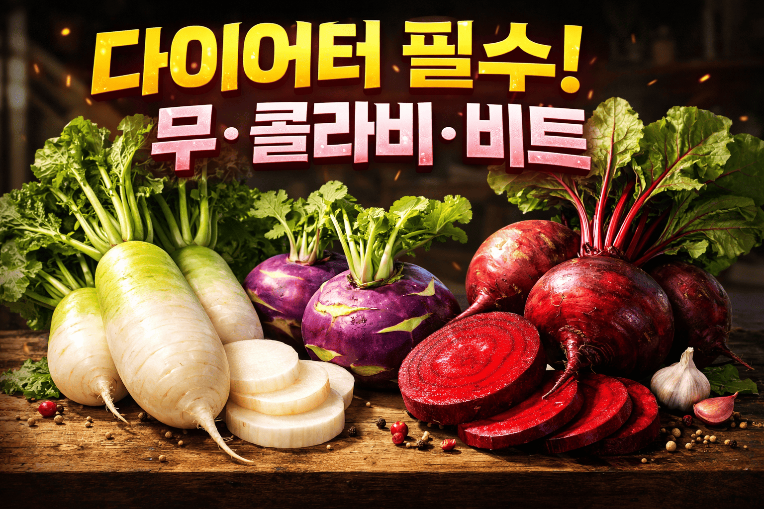 다이어터 필수 (무, 콜라비, 비트)