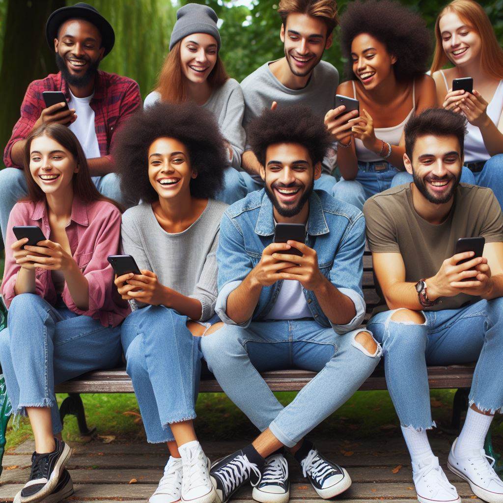 MZ세대의 디지털 문화와 커뮤니케이션 특징을 나타내는 이미지