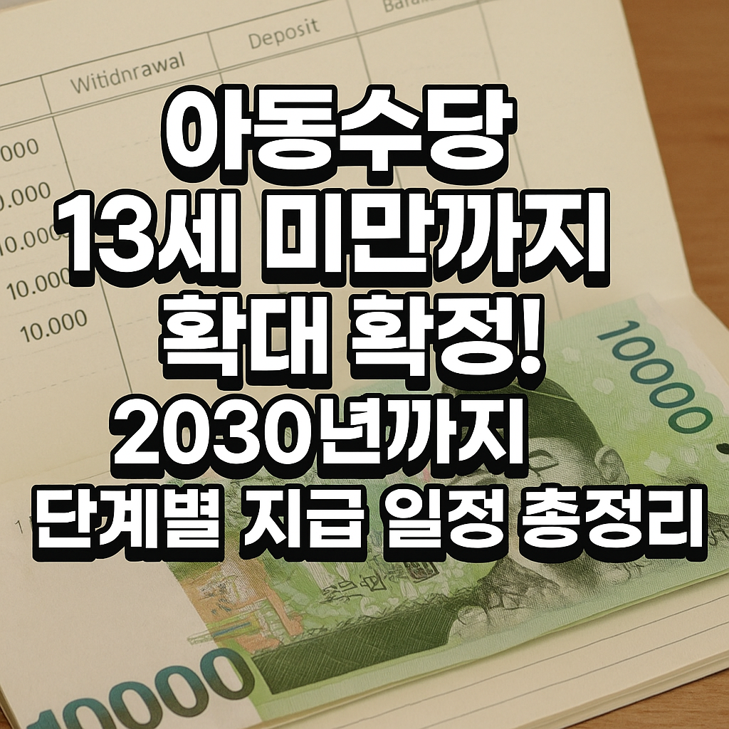 아동수당, 이제 13세 미만까지 2030년까지 단계적 확대 확정