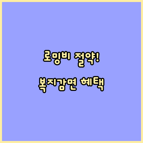 로밍 통신비 절약과 복지감면 적용 범..